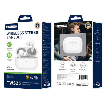 Jellico bluetooth slušalke TWS25 BT 5.3 - bele