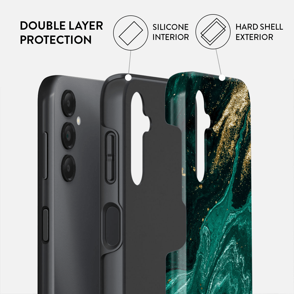 Silionski ovitek Tough za Samsung Galaxy A15 5G - Burga - Emerald Pool